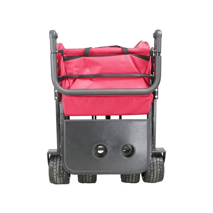 Collapsible Outdoor Folding Wagon With Push Pull Handle